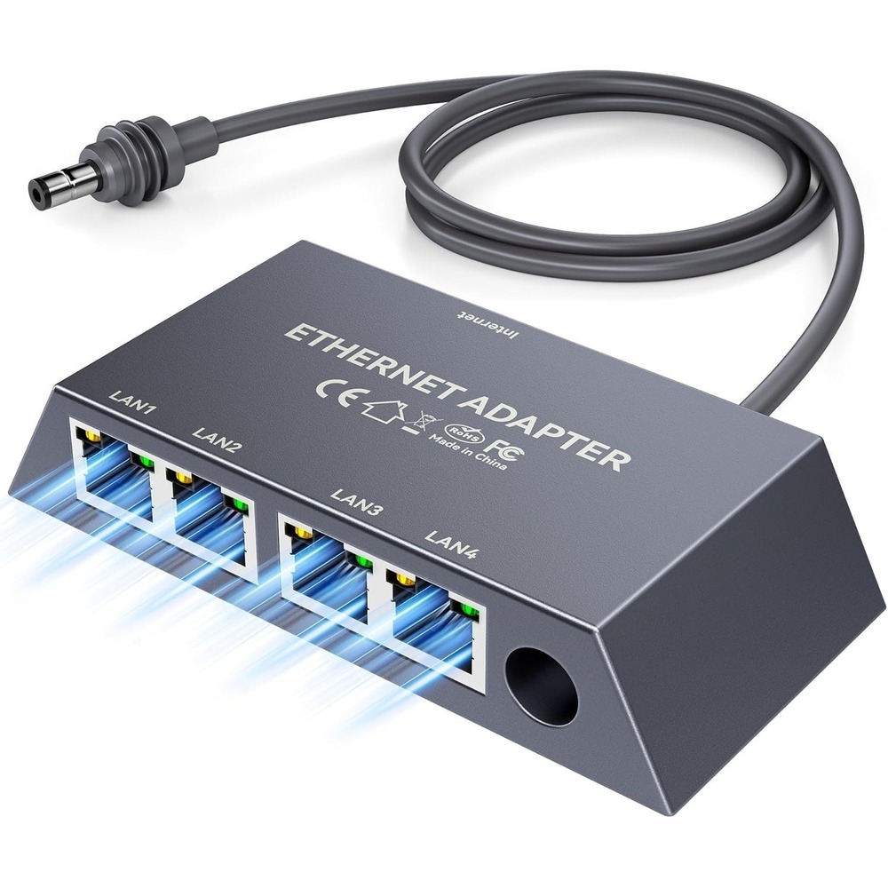 4 Port Ethernet Adapter‎ for Starlink Gen 3 Mini Gigabit LAN Splitter 1Gbps